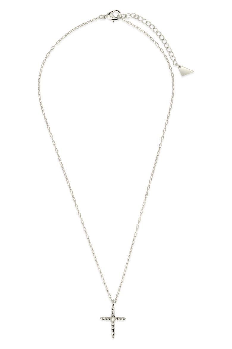 Anas Cultured Pearl Cross Pendant Necklace, Alternate, color, SILVER