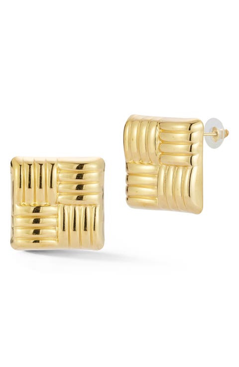 Crosshatch Stud Earrings