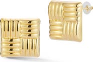 GLAZE JEWELRY Crosshatch Stud Earrings