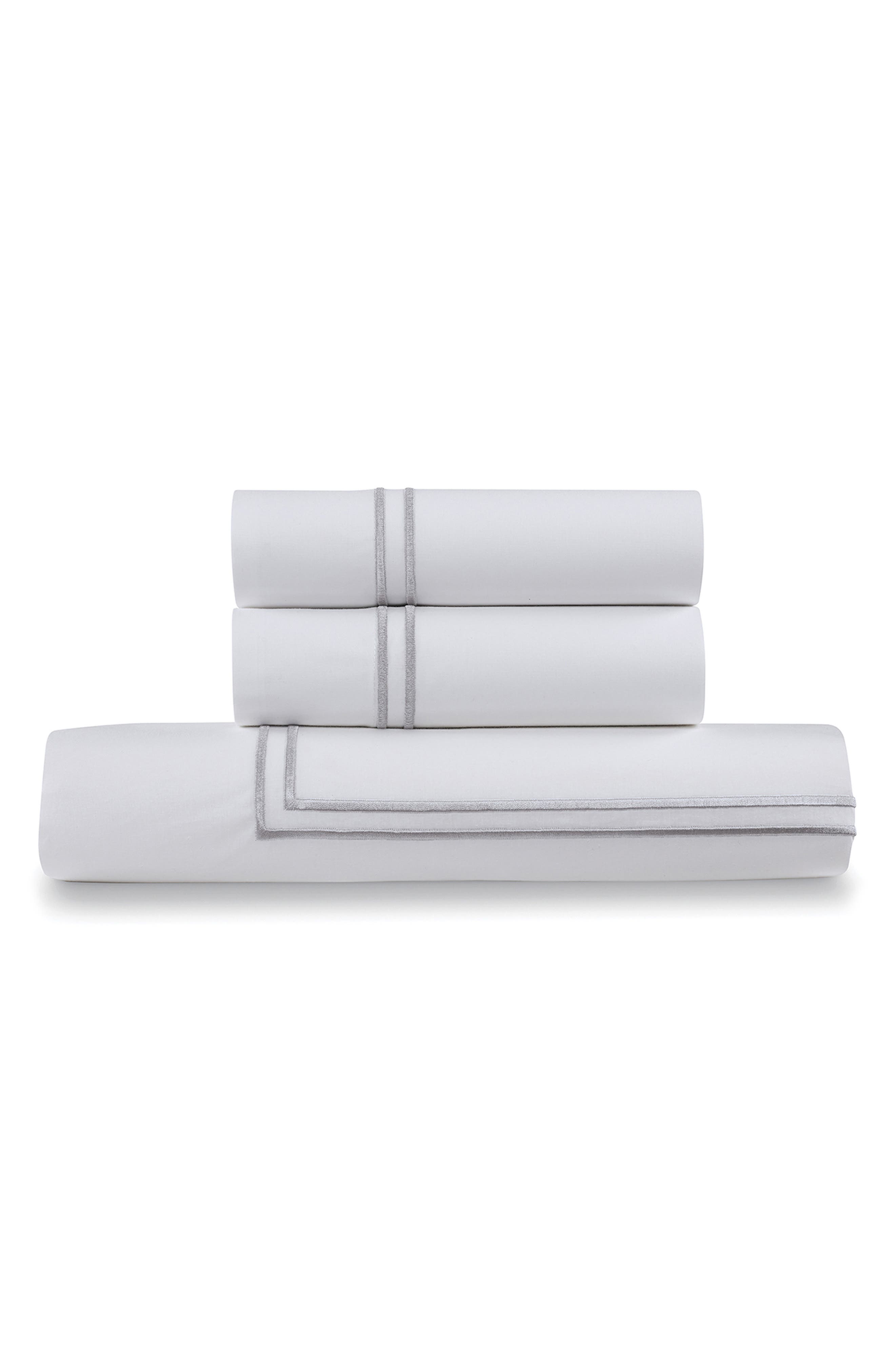 ELLA JAYNE HOME Cotton Percale 3-Piece Duvet Set with Satin Stitching