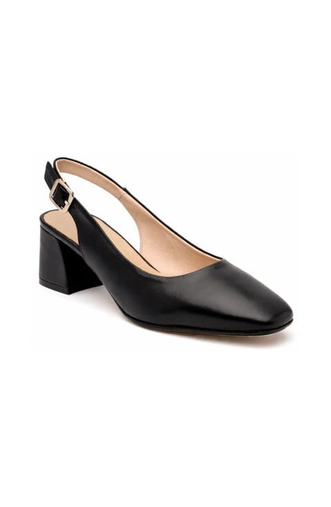 Pia Leather Slingback Pump