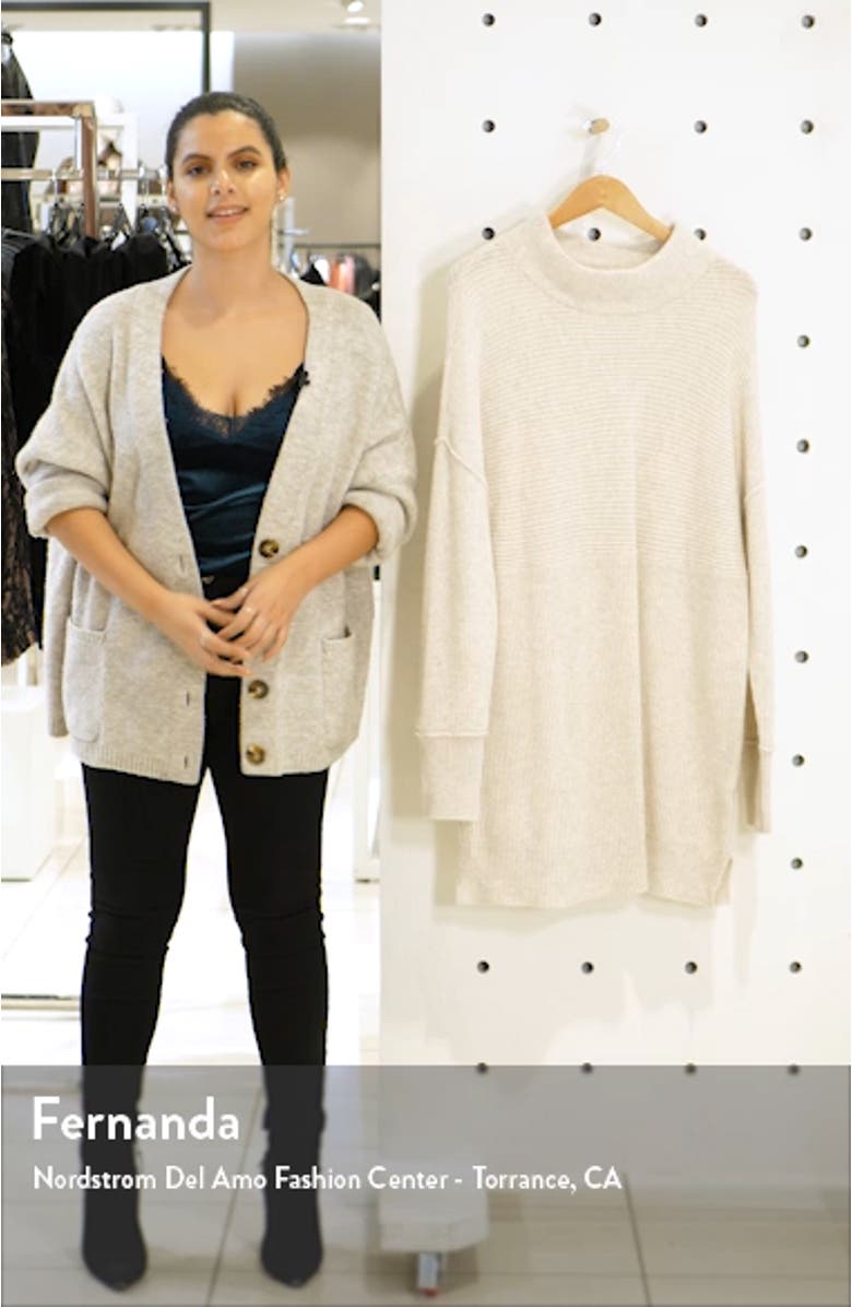 Mix Rib Cotton Blend Tunic Sweater, sales video thumbnail