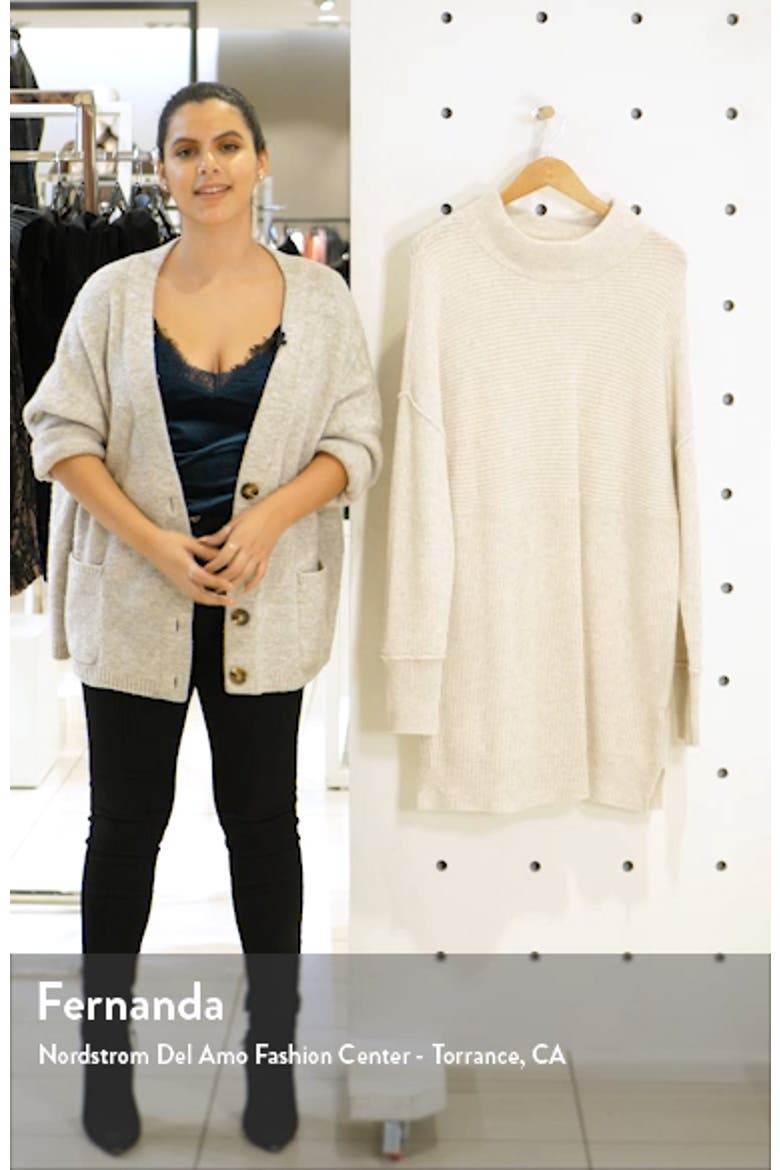Mix Rib Cotton Blend Tunic Sweater video