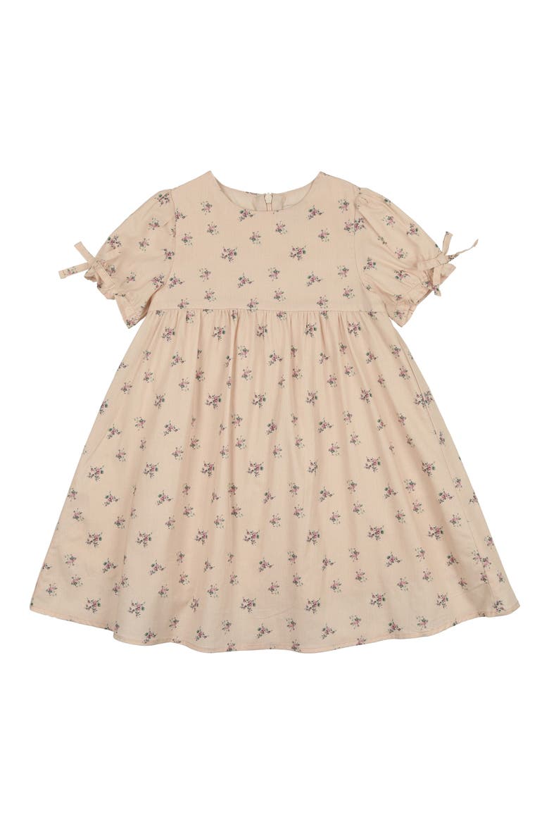 Kids' Rose Print Dress, Main, color, PINK SAND