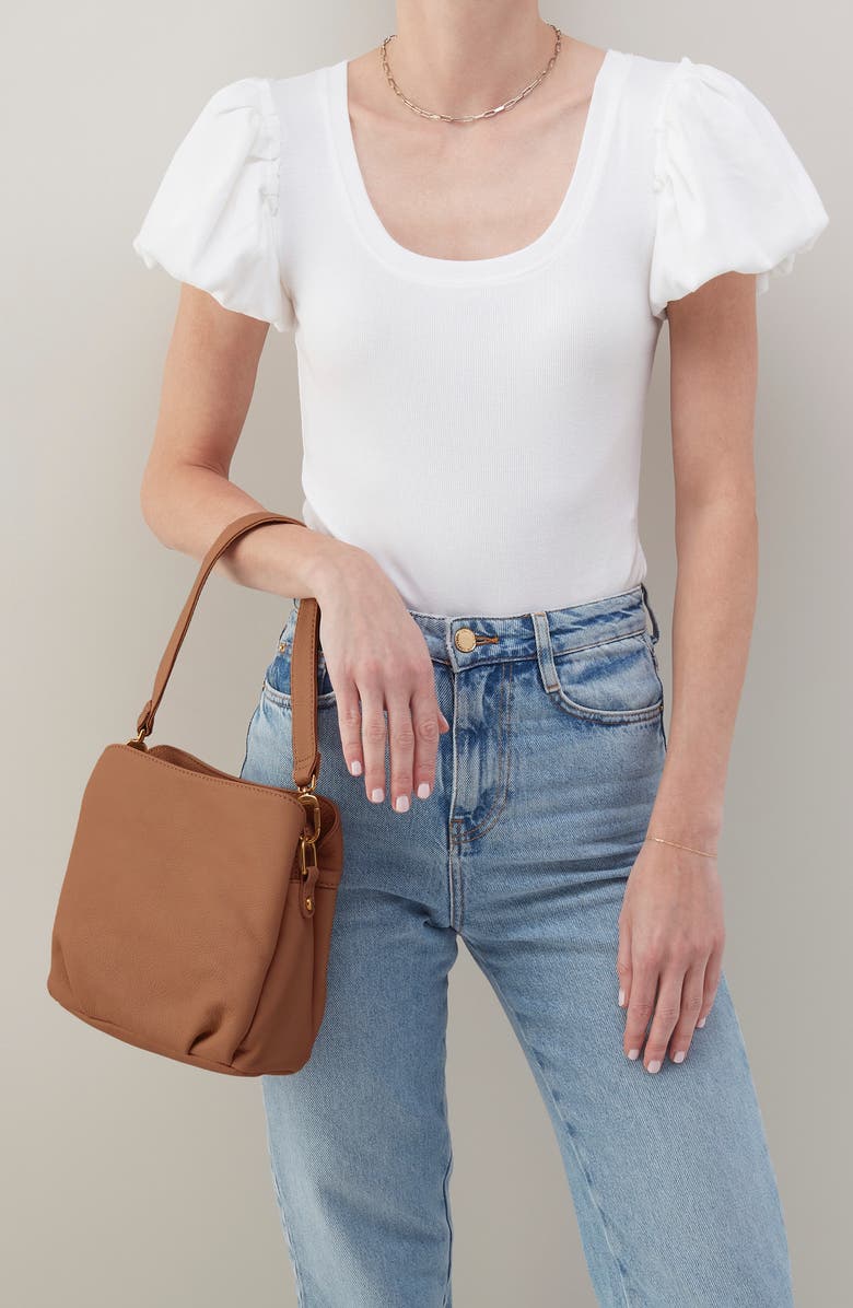 HOBO Starr Convertible Leather Shoulder Bag, Alternate, color, Timber Brown