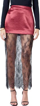 Endless Rose Satin
Lace Maxi Skirt
