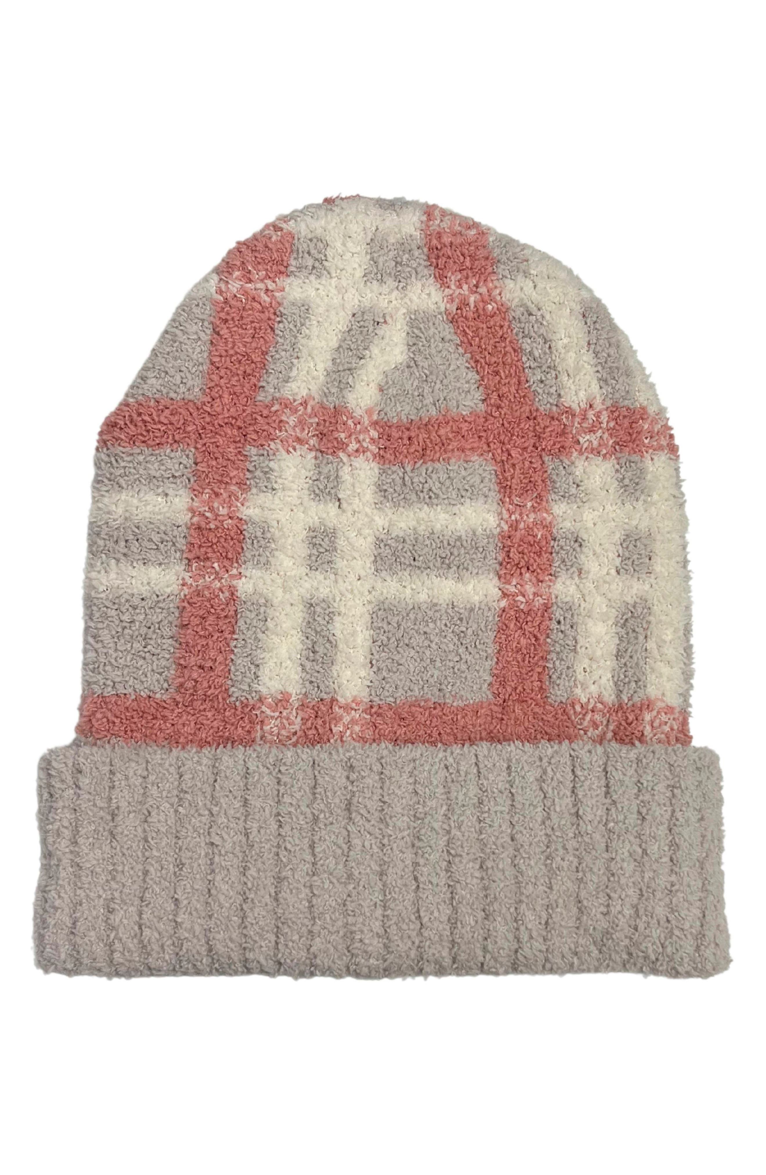 MARCUS ADLER Cozy Plaid Cuff Beanie