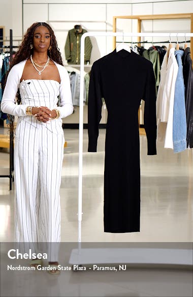 COS Rib Cutout Back Long Sleeve Sweater Dress (Women) | Nordstromrack