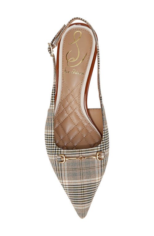 Sam Edelman Farrah Kitten Heel Pointed Toe Slingback Pump In Oat Multi