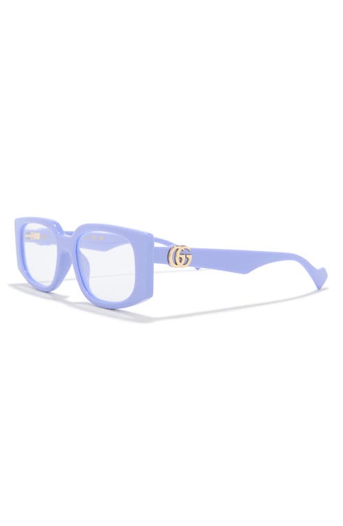 Gucci 55mm Rectangular Sunglasses In Purple