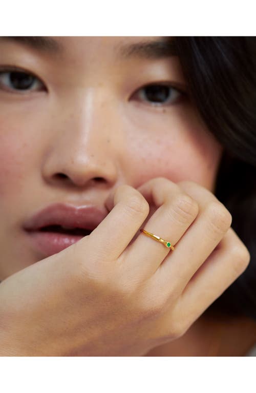 Shop Monica Vinader Mini Siren Stacking Ring In 18k Gold Vermeil
