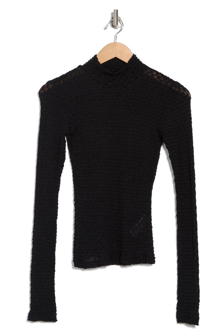Mesh Turtleneck, Alternate, color, NOIR