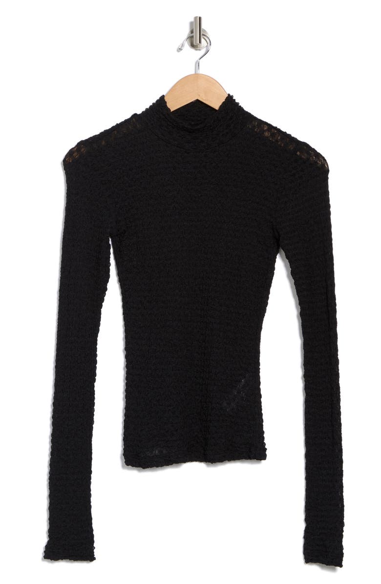FRAME Mesh Turtleneck, Alternate, color, Noir