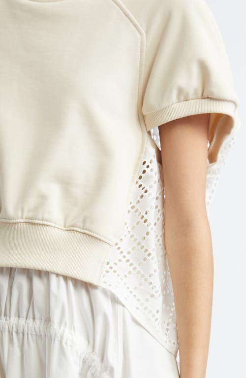 3.1 Phillip Lim Short Sleeve Mixed Media Dress In Ecru-white
