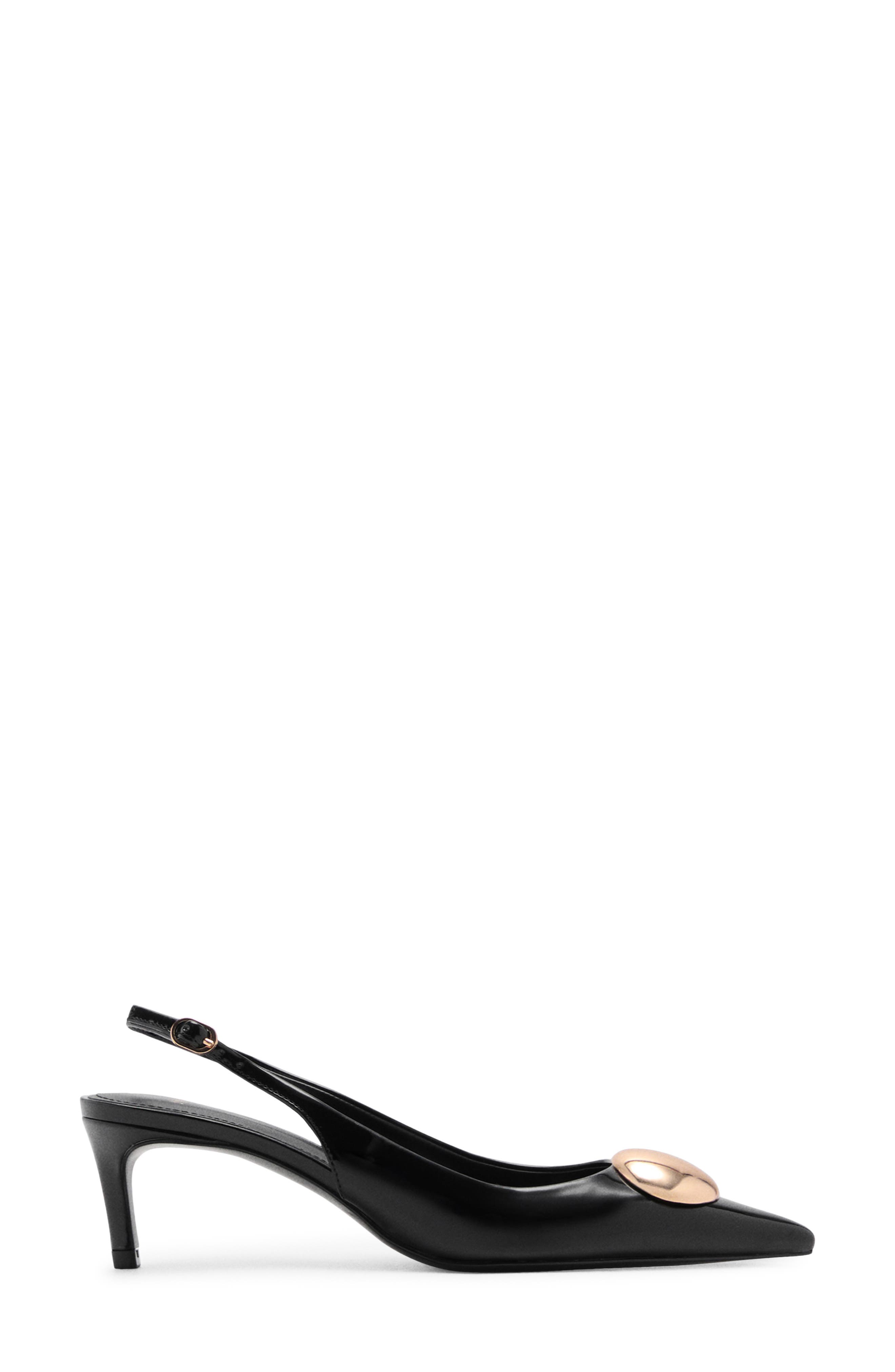 MANGO Pointed Toe Kitten Heel Slingback Pump, Alternate, color, 