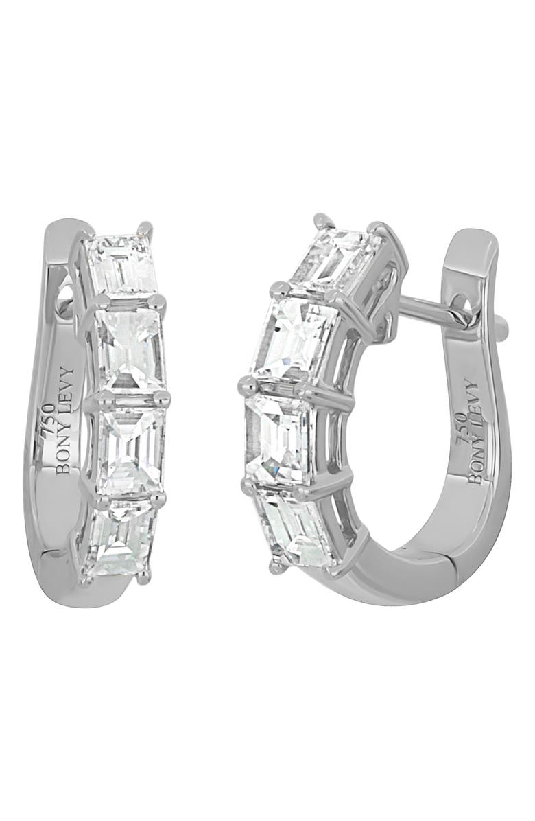 Bony Levy Gatsby Diamond Huggie Hoop Earrings, Main, color, 18K White Gold