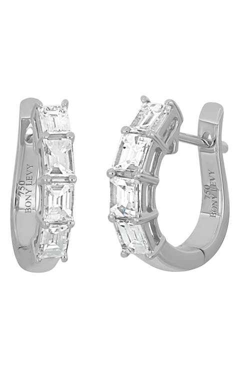 Gatsby Diamond Huggie Hoop Earrings