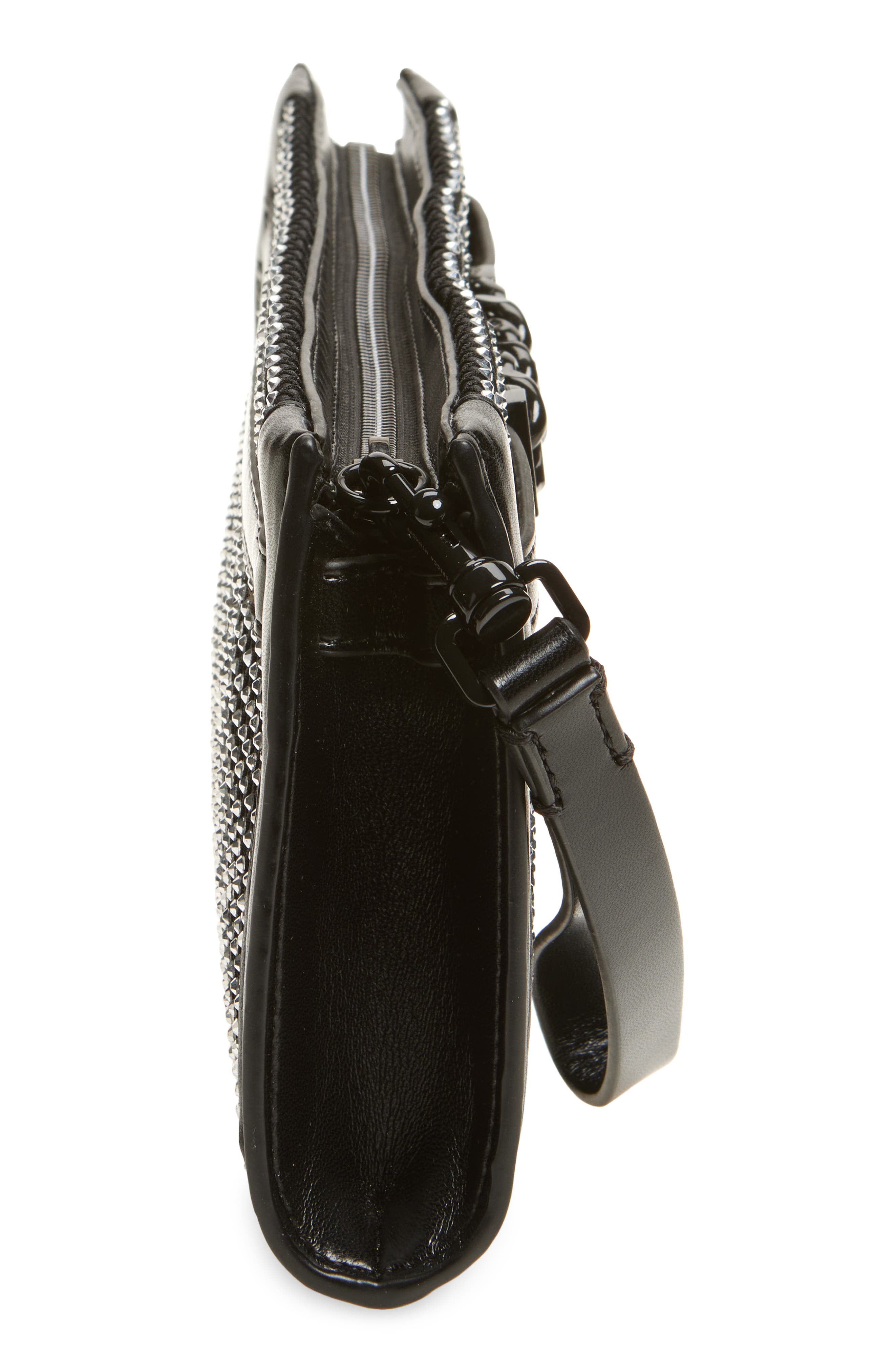 Rebecca Minkoff Curb Link Crystal Wristlet Clutch, Alternate, color, 