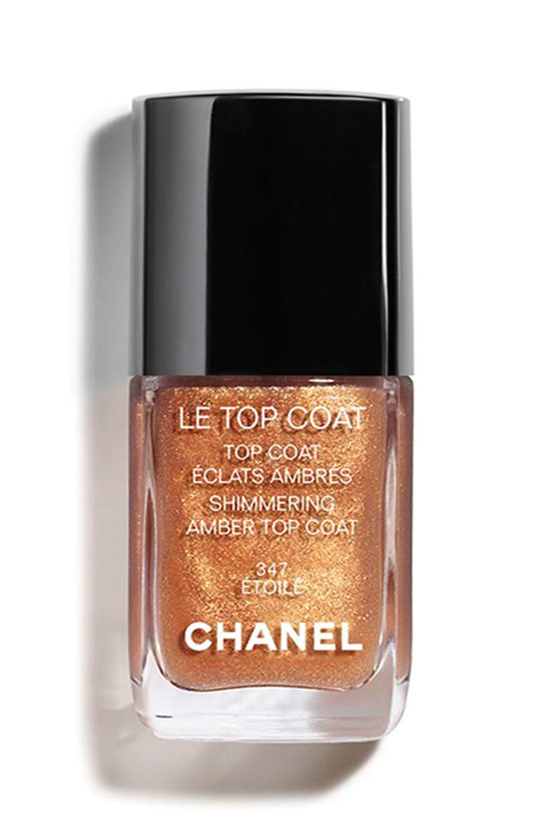 CHANEL LE TOP COAT Shimmering Amber Top Coat, Main, color, 