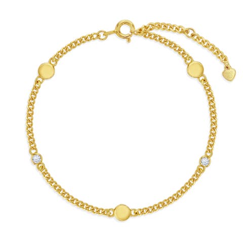 Mirrored CZ Station Girls Plated Bracelet