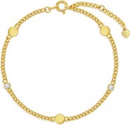 In Season Jewelry Mirrored CZ Station Girls Plated Bracelet