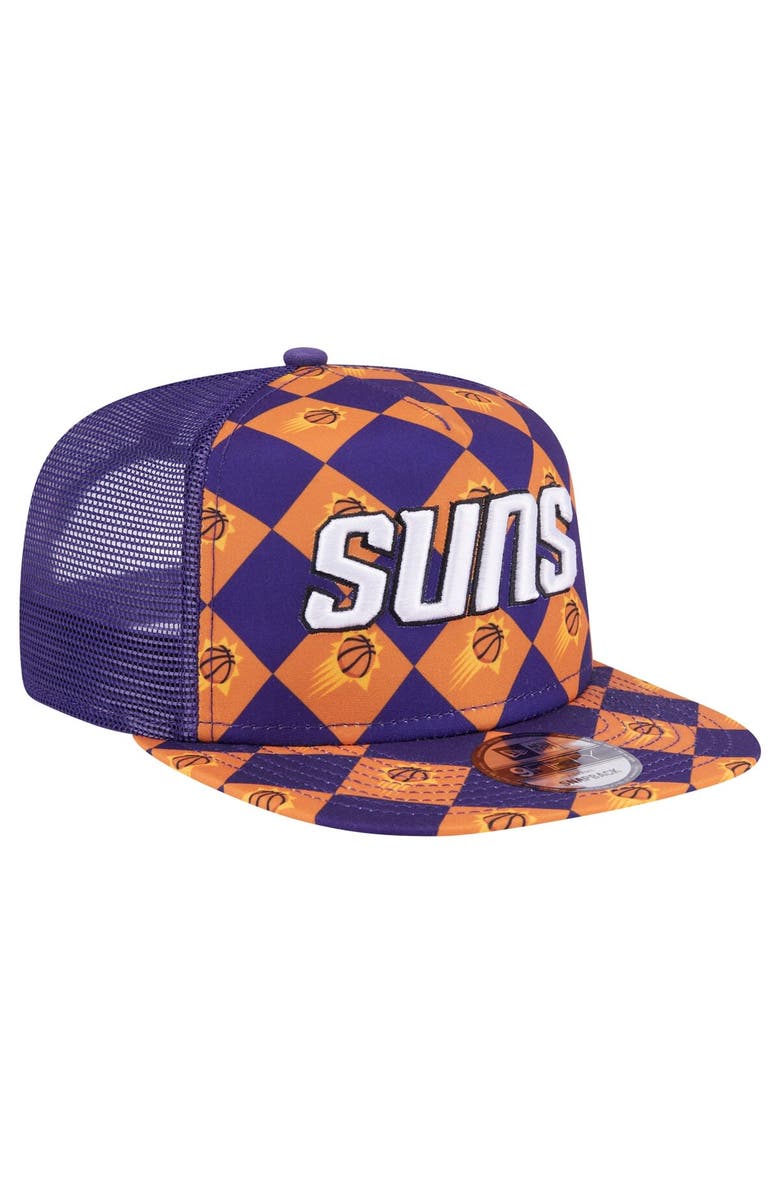 New Era Men's New Era Purple Phoenix Suns Seeing Diamonds A-Frame Trucker 9FIFTY Snapback Hat, Alternate, color, Purple