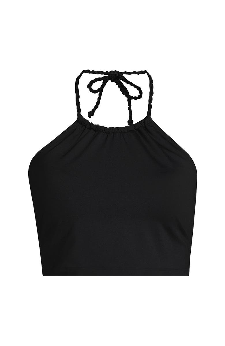 Lands' End High Neck Halter Bikini Top, Alternate, color, Black