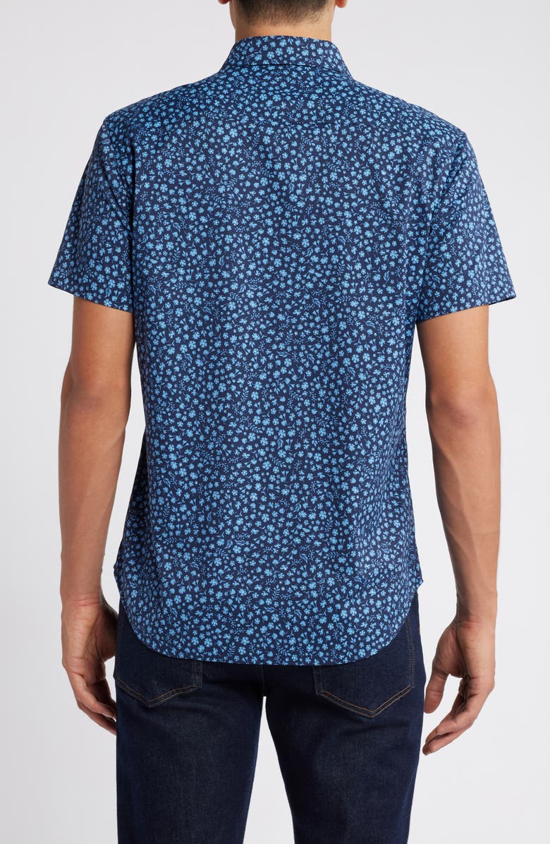 Bonobos Slim Fit Floral Short Sleeve Stretch Button-Up Shirt, Alternate, color, Bordeta Floral