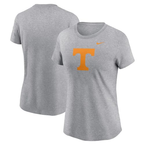 Nike Women's Heather Gray Tennessee Volunteers Primetime Evergreen Logo T-shirt In Heather Gray