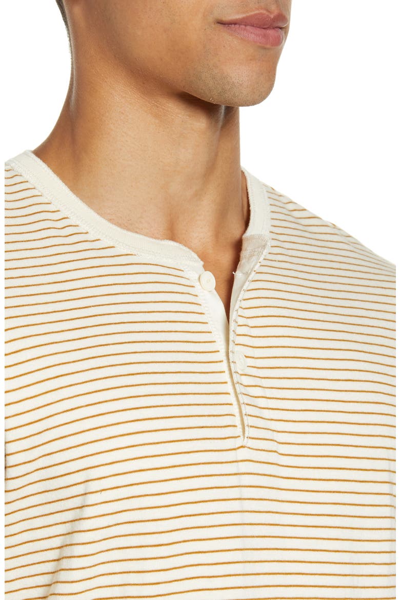 Doubledown Stripe Henley, Alternate, color, EGYPTIAN GOLD SLIM STRIPE