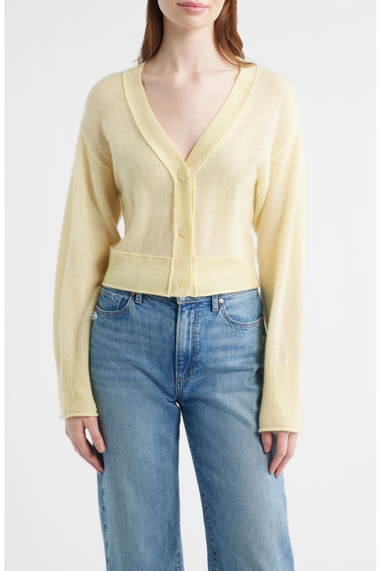 Lawrence Crop Cashmere Cardigan, Main, color, LIGHT LEMON