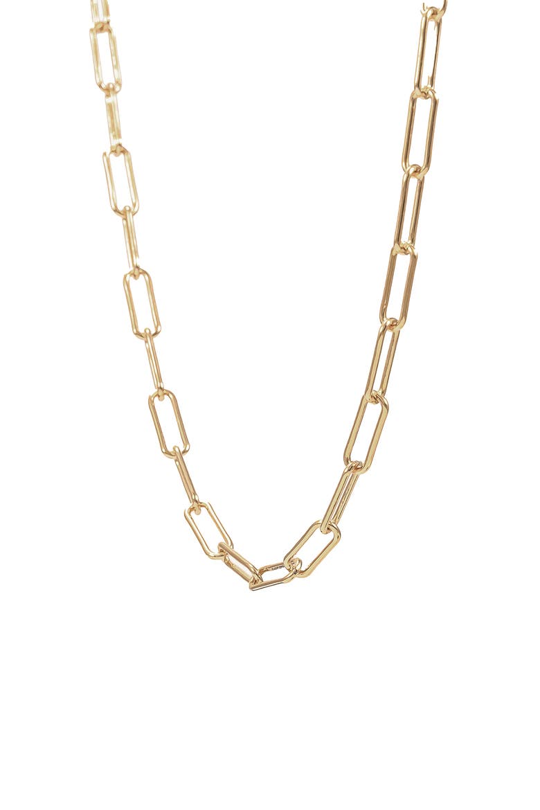 Sterling Silver 18k Gold Plated Amelia Chain Necklace Trendy Gift, Alternate, color, Gold