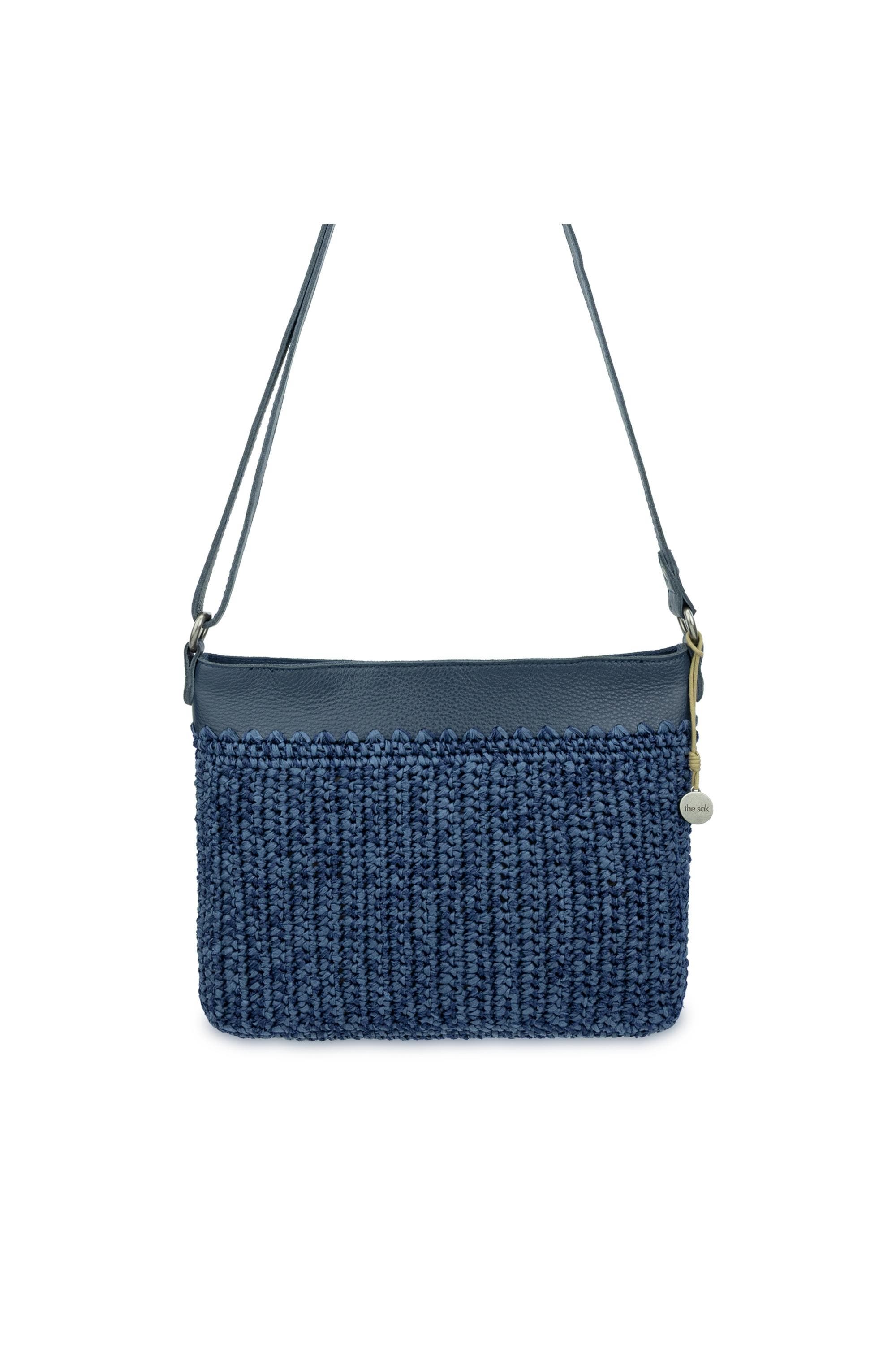 Melrose Crossbody Leather Bag, Alternate, color, Denim Tonal Straw