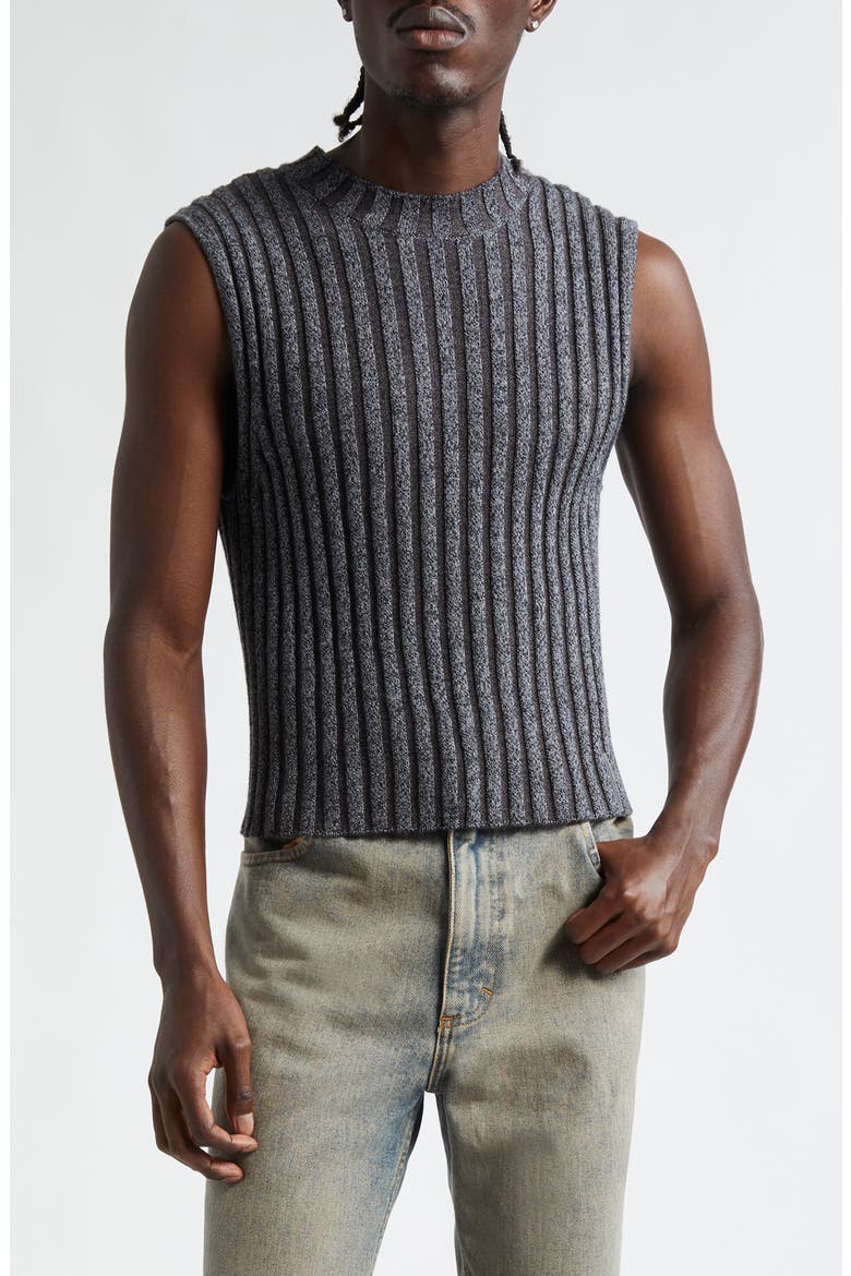 Keyboard Stripe Sweater Vest, Main, color, CARBON