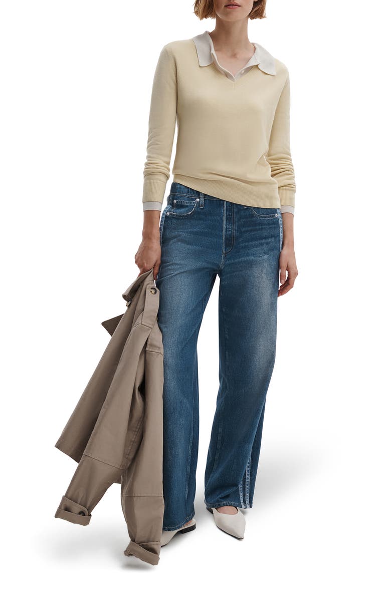 rag & bone Anne Wool Sweater, Alternate, color, Butter