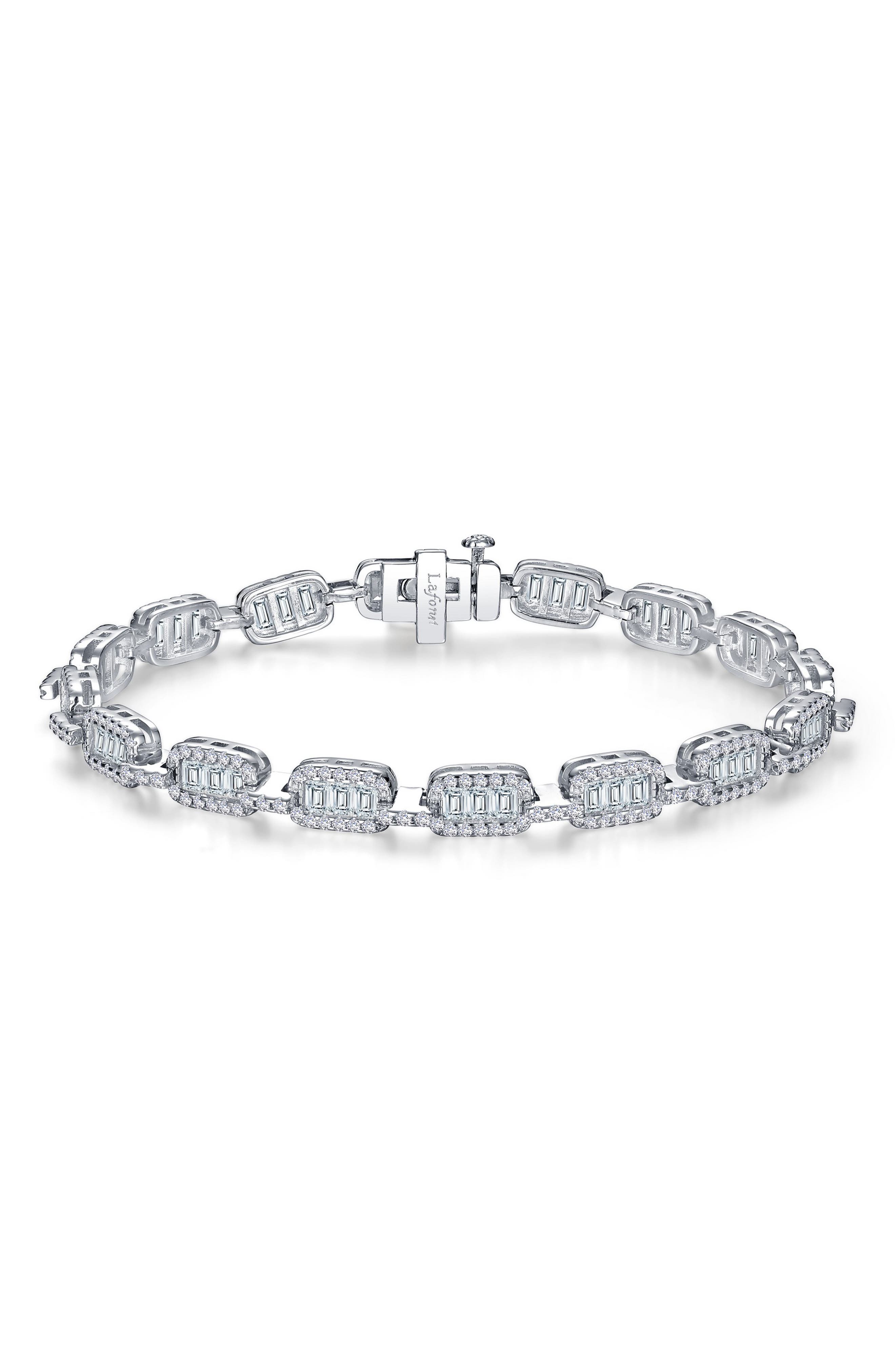 Lafonn Simulated Diamond Baguette Link Bracelet
