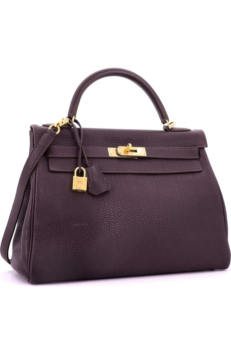 Pre-Owned Hermes Kelly Handbag Purple Togo with Gold Hardware 32, Alternate, color, Raisin