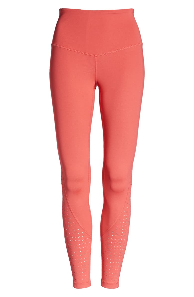 Zella Nova High Waist Perforated Ankle Leggings, Alternate, color,