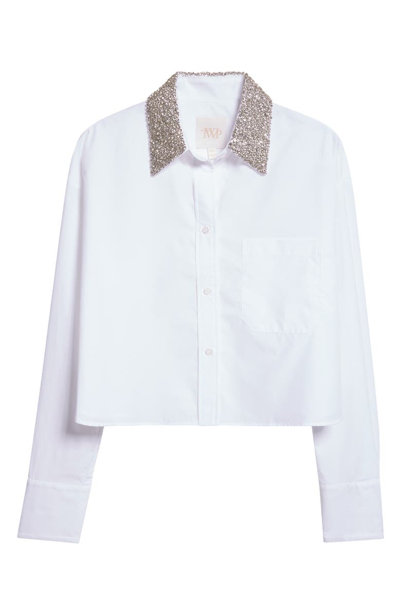 TWP Little Big Joe Crystal Embellished Cotton Button-Up Shirt, Alternate, color, 