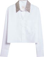 TWP Little Big Joe Crystal Embellished Cotton Button-Up Shirt