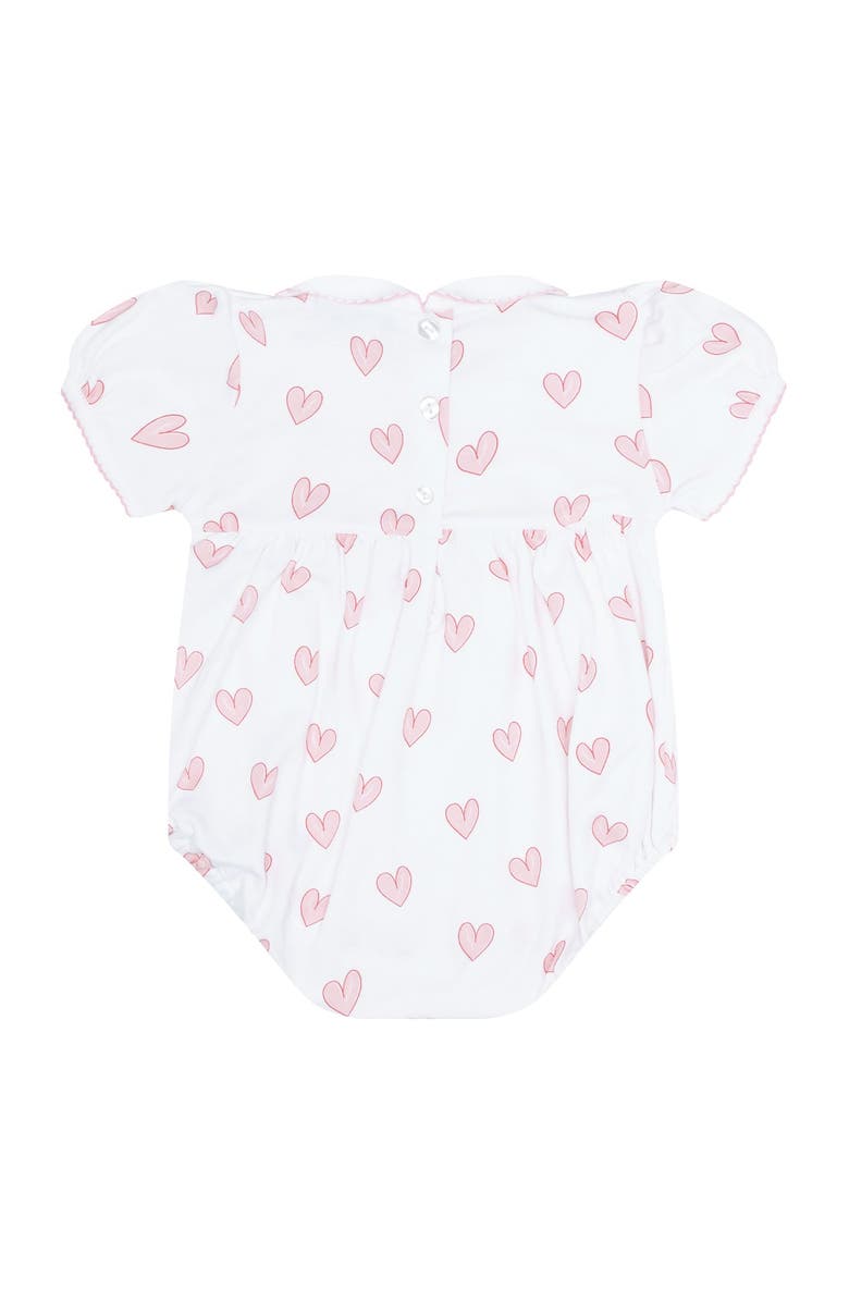 Nellapima Pink Heart Print Smocked Bubble - Baby, Alternate, color, Pink