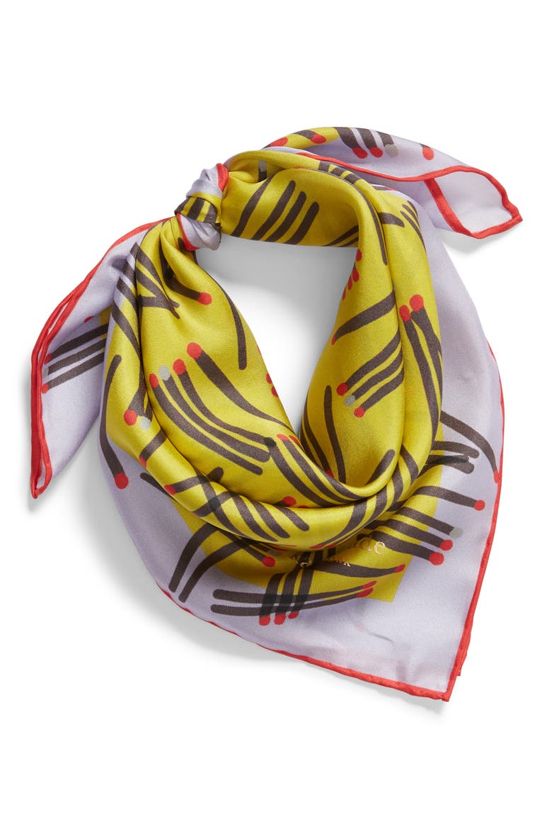 matches print silk scarf, Alternate, color, CHARTREUSE