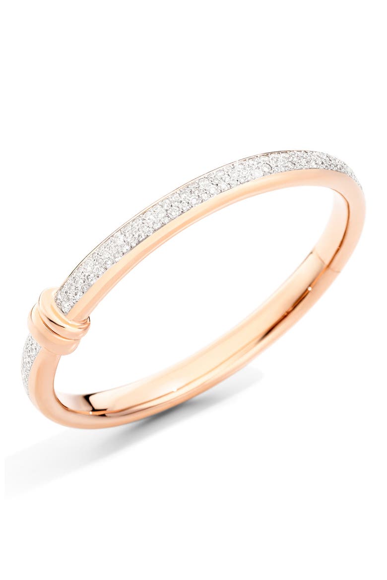Iconica Diamond Bangle Bracelet, Main, color, ROSE GOLD