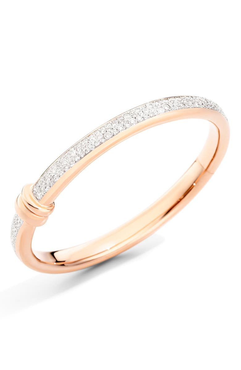 Pomellato Iconica Diamond Bangle Bracelet, Main, color, Rose Gold