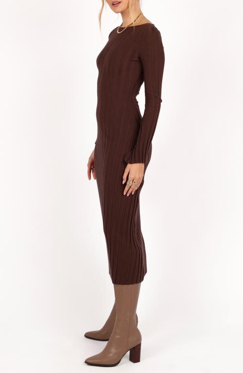 Petal And Pup Petal & Pup Jolene Long Sleeve Rib Maxi Dress In Brown