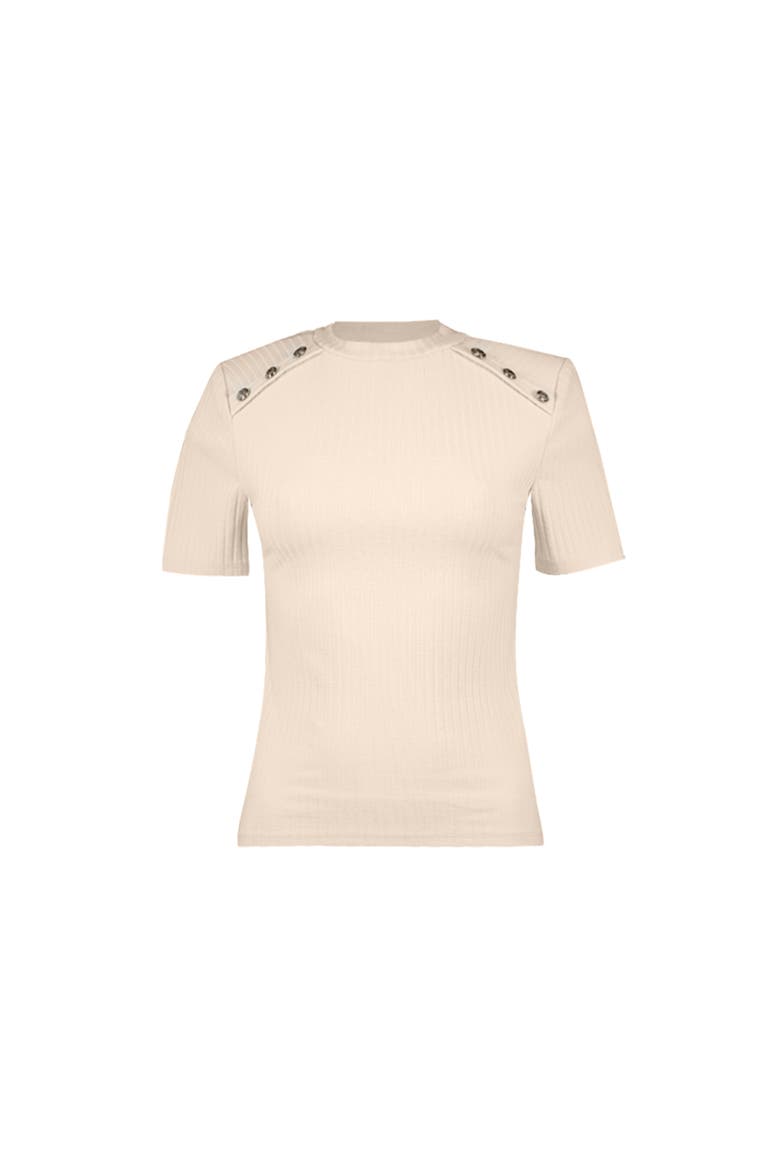 Puffed Shoulder Natural Top, Alternate, color, Natural