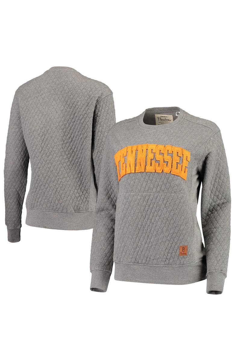PRESSBOX Women's Pressbox Heather Charcoal Tennessee Volunteers Moose Quilted Pullover Sweatshirt, Alternate, color, Heather Gray