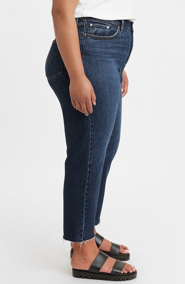 Levi's<sup>®</sup> Wedgie High Waist Raw Hem Straight Leg Jeans, Alternate, color, 