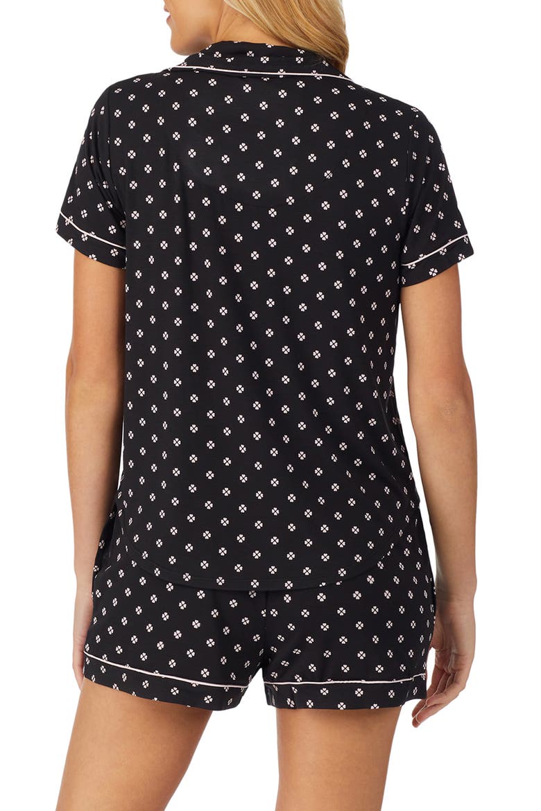 spade print short pajamas, Alternate, color, BLACK PRT