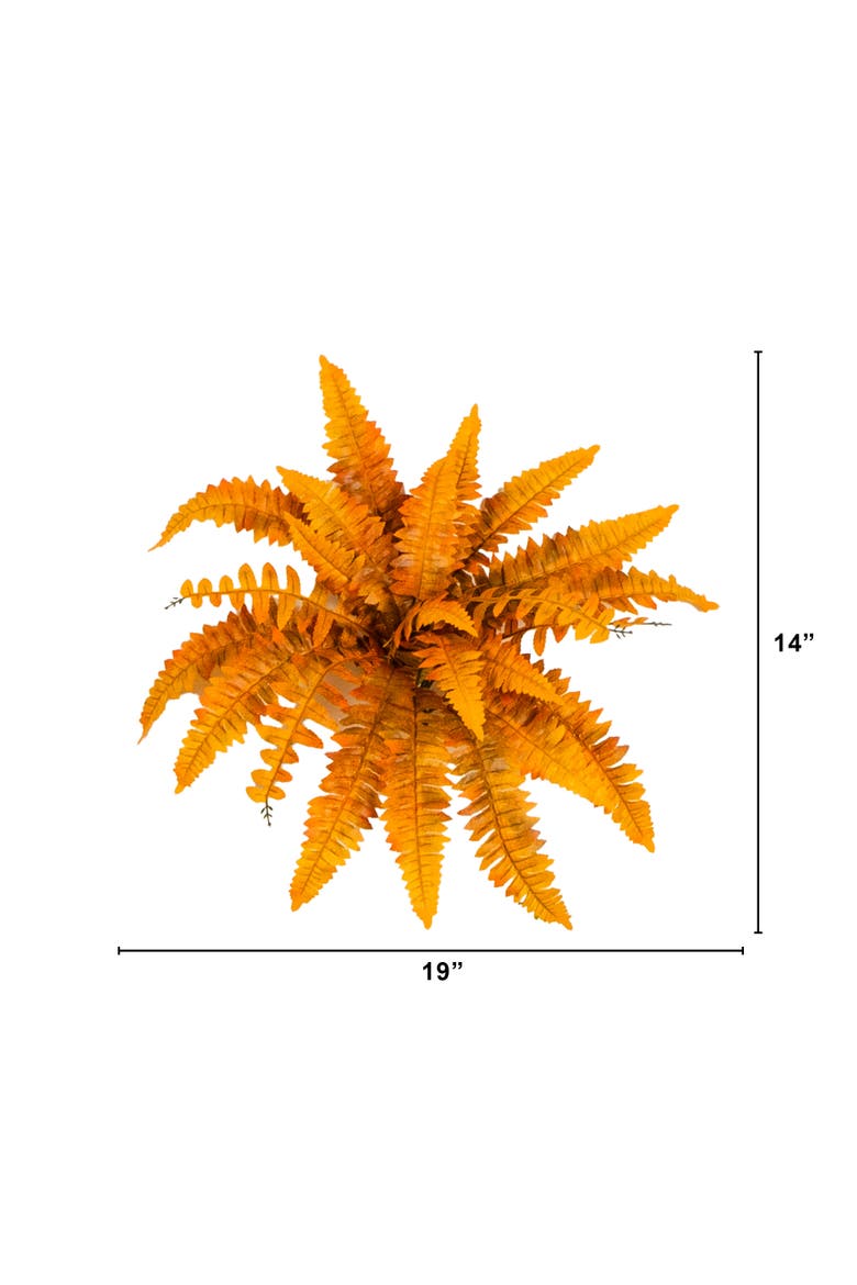 19-in Autumn Artificial Fall Boston Fern - Set of 6, Alternate, color, Orange
